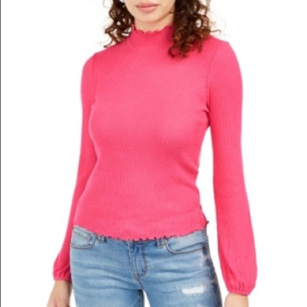 NWT American rag Cie long sleeve hot pink bubble tee
